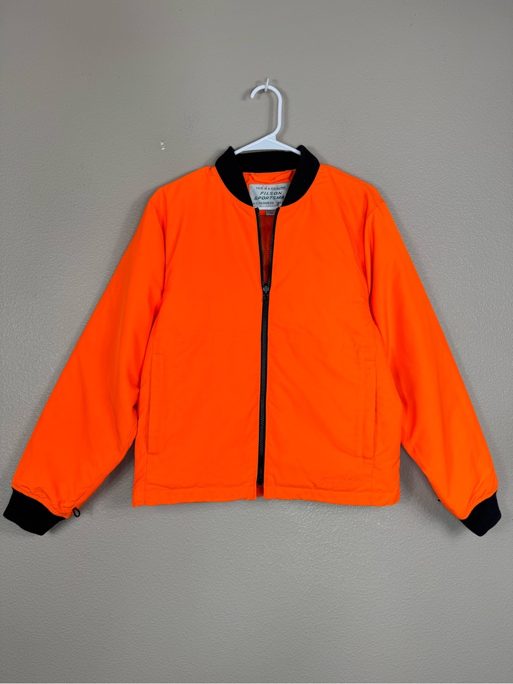 Filson Down Liner Jacket Blaze Orange high visibility Mens XS EUC